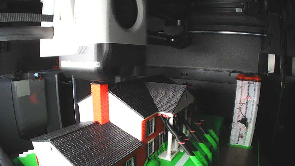 The finished mini inside the 3D printer