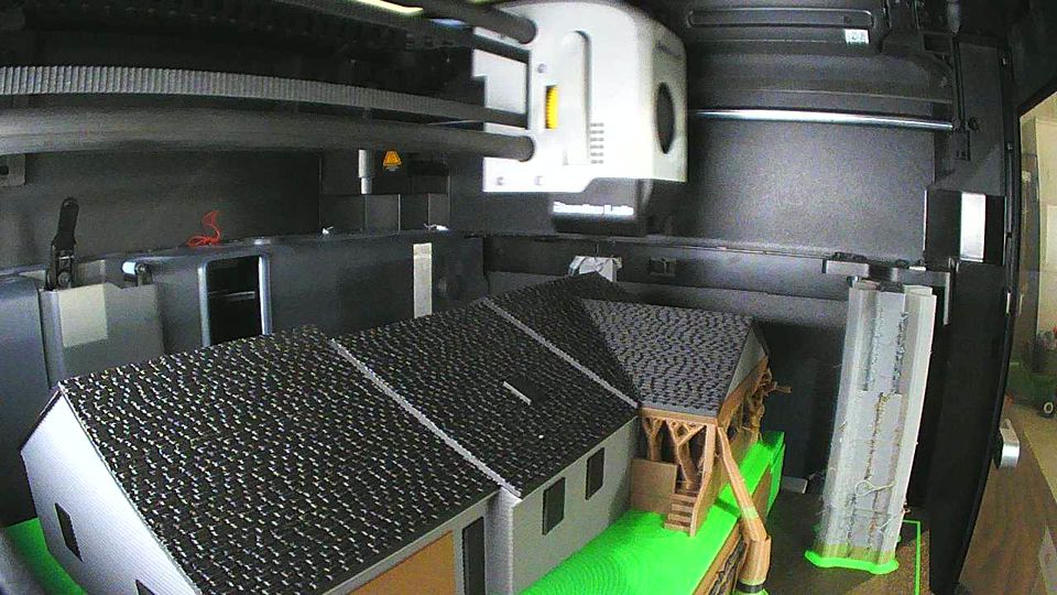 The finished mini inside the 3D printer